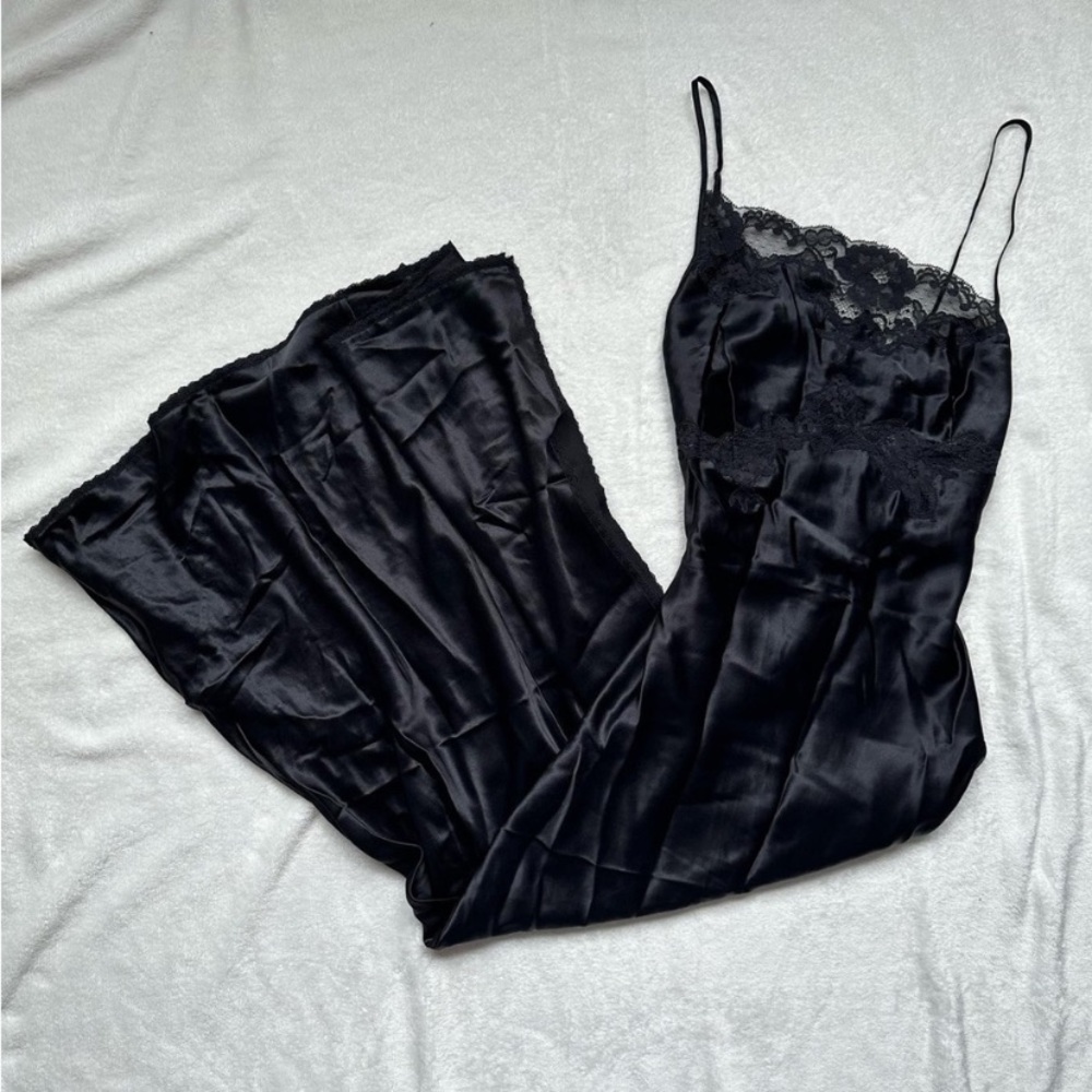 SOLD // Vintage 90’s Y2K 100% Silk Slip Dress Silk Dress - Picture 2 of 8